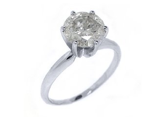 2 CARAT SOLITAIRE BRILLIANT ROUND DIAMOND ENGAGEMENT RING WHITE GOLD F COLOR