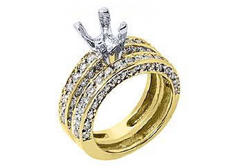1.81 CARAT WOMENS DIAMOND ENGAGEMENT RING SEMI-MOUNT SET ROUND CUT YELLOW GOLD