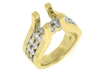 1.39CT WOMENS DIAMOND ENGAGEMENT RING SEMI-MOUNT TENSION SET ROUND YELLOW GOLD