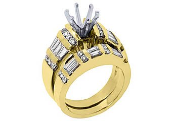 2.2 CARAT WOMENS DIAMOND ENGAGEMENT RING SEMI-MOUNT SET ROUND CUT YELLOW GOLD