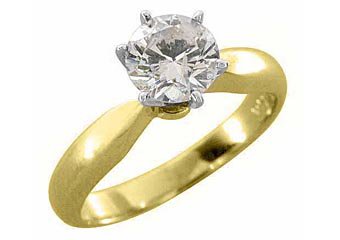 2 CARAT SOLITAIRE BRILLIANT ROUND DIAMOND ENGAGEMENT RING YELLOW GOLD EYE CLEAN