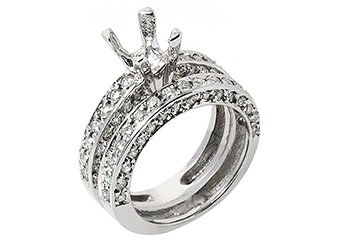 1.81 CARAT WOMENS DIAMOND ENGAGEMENT RING SEMI-MOUNT SET ROUND CUT WHITE GOLD