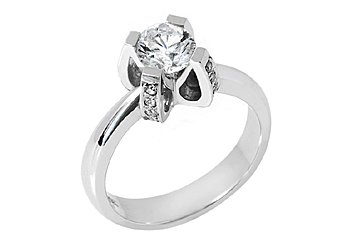 1.1 CARAT WOMENS SOLITAIRE BRILLIANT ROUND DIAMOND ENGAGEMENT RING WHITE GOLD