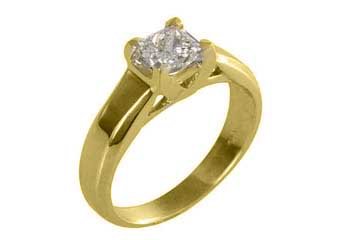 3/4CT WOMENS SOLITAIRE PRINCESS SQUARE CUT DIAMOND ENGAGEMENT RING YELLOW GOLD