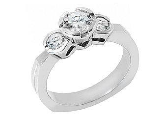 1.25 CARAT WOMENS 3-STONE PAST PRESENT FUTURE DIAMOND RING ROUND CUT WHITE GOLD