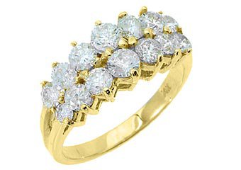1.7 CARAT WOMENS BRILLIANT ROUND CUT DIAMOND RING WEDDING BAND 14KT YELLOW GOLD