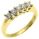 3/5 CARAT WOMENS BRILLIANT ROUND 5-STONE DIAMOND RING WEDDING BAND YELLOW GOLD