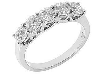 1.25 CARAT WOMENS BRILLIANT ROUND 5-STONE DIAMOND RING WEDDING BAND WHITE GOLD