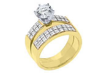 2.5CT WOMENS DIAMOND ENGAGEMENT RING WEDDING BAND BRIDAL SET ROUND YELLOW GOLD