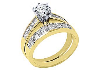 3 CARAT WOMENS DIAMOND ENGAGEMENT RING WEDDING BAND SET BRILLIANT ROUND SI1