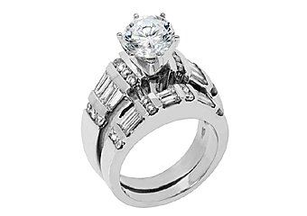 3 CARAT WOMENS DIAMOND ENGAGEMENT RING WEDDING BAND BRIDAL SET ROUND WHITE GOLD