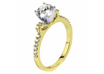 WOMENS DIAMOND ENGAGEMENT RING ROUND CUT 1.23 CARAT 14K YELLOW GOLD