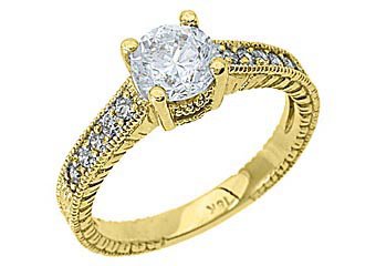 1.26CT WOMENS DIAMOND ENGAGEMENT WEDDING RING BRILLIANT ROUND CUT YELLOW GOLD