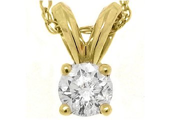 .28 Carat Solitaire Brilliant Round Cut Diamond Pendant 14KT Yellow Gold Womens