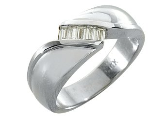 MENS 2/5 CARAT BAGUETTE CUT DIAMOND RING WEDDING BAND 14KT WHITE GOLD