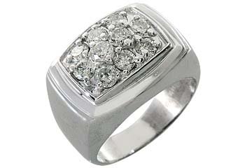 MENS 1.5 CARAT DIAMOND CLUSTER RING BRILLIANT ROUND CUT 10 STONE 14K WHITE GOLD