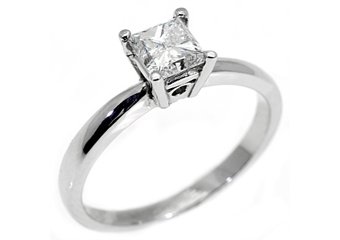 1.50CT WOMENS SOLITAIRE PRINCESS SQUARE CUT DIAMOND ENGAGEMENT RING WHITE GOLD