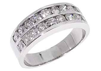 MENS 2 CARAT BRILLIANT ROUND CUT DIAMOND RING WEDDING BAND 14KT WHITE GOLD