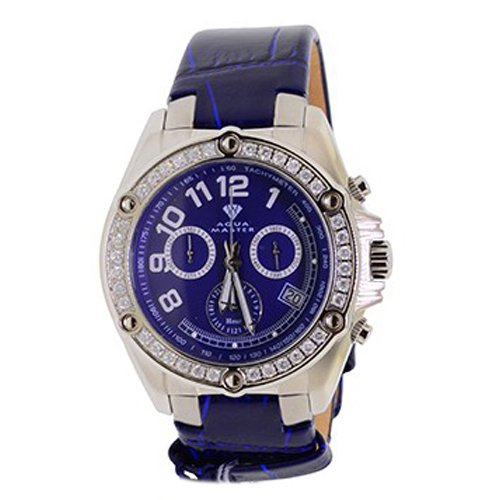 Mens Diamond Bezel Watch Aqua Master Chronograph 1.70 Carats