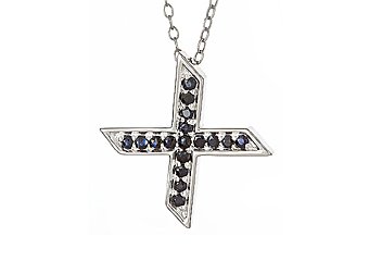 .37CT SAPPHIRE ROUND CUT LETTER X ALPHABET PENDANT w/ CHAIN 925 STERLING SILVER
