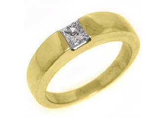 .45CT WOMENS SOLITAIRE PRINCESS SQUARE CUT DIAMOND ENGAGEMENT RING YELLOW GOLD