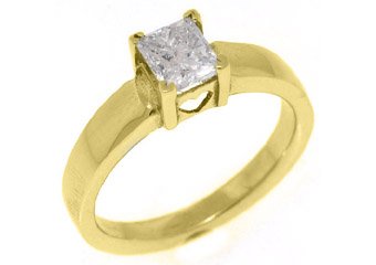 .72CT WOMENS SOLITAIRE PRINCESS SQUARE CUT DIAMOND ENGAGEMENT RING YELLOW GOLD