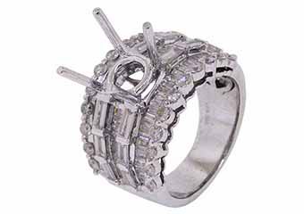 2.89 CARAT WOMENS DIAMOND ENGAGEMENT RING SEMI-MOUNT ROUND CUT WHITE GOLD