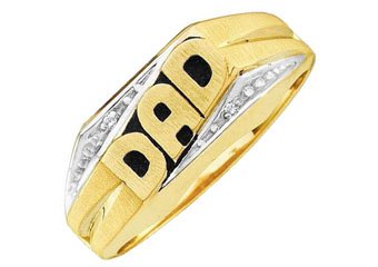 DIAMOND RING FATHERS DAY GIFT DAD YELLOW GOLD .01 CARATS