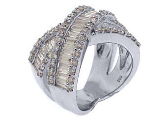 3.53CT WOMENS BRILLIANT ROUND BAGUETTE CUT DIAMOND RING WEDDING BAND WHITE GOLD