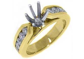 1.02 CARAT WOMENS DIAMOND ENGAGEMENT RING SEMI-MOUNT ROUND CUT YELLOW GOLD