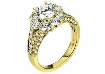 WOMENS DIAMOND ENGAGEMENT HALO RING ROUND SHAPE CUT 2.69 CARAT 14K YELLOW GOLD
