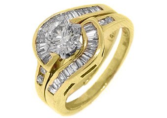 2CT WOMENS DIAMOND ENGAGEMENT RING WEDDING BAND BRIDAL SET ROUND YELLOW GOLD