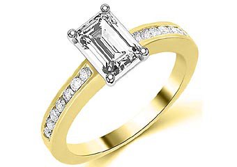 1.3 CARAT WOMENS DIAMOND ENGAGEMENT WEDDING RING EMERALD CUT SHAPE YELLOW GOLD