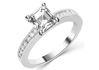 1.3 CARAT WOMENS DIAMOND ENGAGEMENT WEDDING RING ASSCHER CUT SHAPE WHITE GOLD