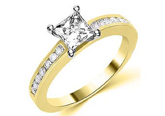 1.3 CARAT WOMENS DIAMOND ENGAGEMENT WEDDING RING PRINCESS SQUARE CUT YELLOW GOLD