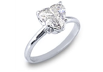 1.6 CARAT WOMENS SOLITAIRE HEART SHAPE CUT DIAMOND ENGAGEMENT RING WHITE GOLD I1