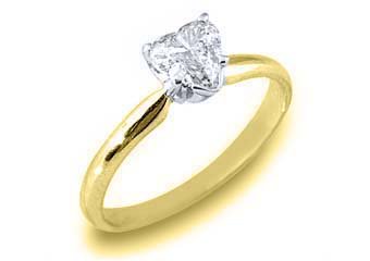 .57 CARAT WOMENS SOLITAIRE HEART SHAPE CUT DIAMOND ENGAGEMENT RING YELLOW GOLD