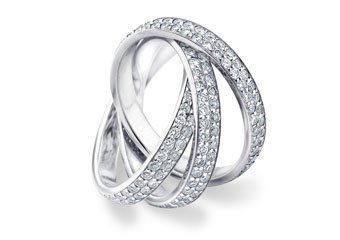 DIAMOND ROLLING ETERNITY BAND WEDDING RING WHITE GOLD 3 CARAT MICRO PAVE