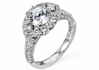 WOMENS DIAMOND ENGAGEMENT HALO RING ROUND CUT 1.87 CARAT 18K WHITE GOLD