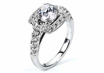 WOMENS DIAMOND ENGAGEMENT HALO RING ROUND CUT 1.84 CARAT 18K WHITE GOLD