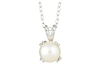 5.4 CARAT PEARL BRILLIANT ROUND CUT PENDANT 7mm 925 SILVER w 18" CHAIN
