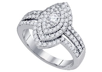 1.03 CARAT WOMENS DIAMOND ENGAGEMENT RING MARQUISE CUT SHAPE WHITE GOLD
