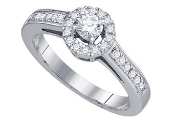 .51 CARAT WOMENS DIAMOND ENGAGEMENT HALO RING BRILLIANT ROUND CUT WHITE GOLD