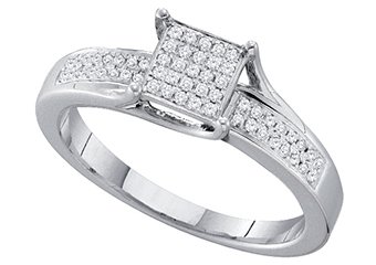.15 CARAT WOMENS DIAMOND ENGAGEMENT RING PRINCESS CUT SQUARE WHITE GOLD