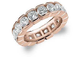 DIAMOND ETERNITY BAND WEDDING RING ROUND 14KT ROSE GOLD 5.00 CARAT BOX SETTING