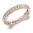 DIAMOND ETERNITY BAND WEDDING RING ROUND 14KT ROSE GOLD 1.00 CARAT BOX SETTING