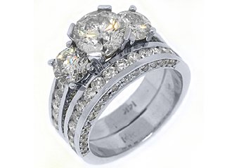 4.5 CARAT DIAMOND ENGAGEMENT RING WEDDING BAND BRIDAL SET ROUND CUT WHITE GOLD