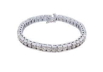 WOMENS ROUND DIAMOND BOX TENNIS BRACELET 12 CARAT 14KT WHITE GOLD 7" INCH
