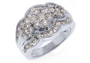 2 CARAT WOMENS BRILLIANT ROUND CUT DIAMOND COCKTAIL RIGHT HAND RING