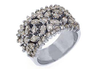 1.5CT WOMENS BRILLIANT ROUND MARQUISE CUT DIAMOND RING WEDDING BAND WHITE GOLD